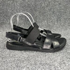 Born Zinnia Sandals Women's Size 10 Black Leather‎ Slingback Flat Sandals